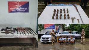 मणिपुर में बड़ी मात्रा में हथियार और गोला-बारूद बरामद, तीन गिरफ्तार