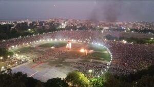 गांधी मैदान में 90 फीट के रावण का दहन, जय श्रीराम के जयकारों से गूंजा पटना