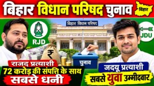 बिहार विधान परिषद चुनाव : 72 करोड़ की संपत्ति के साथ राजद प्रत्याशी सबसे धनी , जदयू प्रत्याशी सबसे युवा